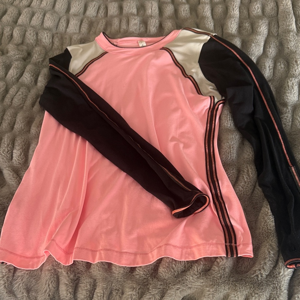 Lululemon Athletica Pink and Black Long Sleeve Top